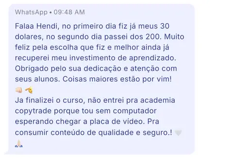 Print de WhatsApp de aluno