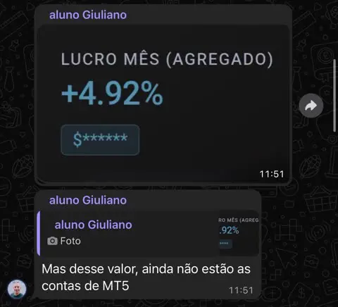 Print de WhatsApp de aluno