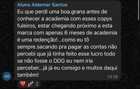 Print de WhatsApp de aluno